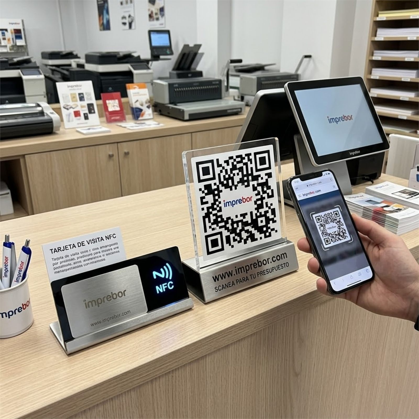 Tarjetas NFC y carteles 3D con QR: moderniza tu negocio sin papel